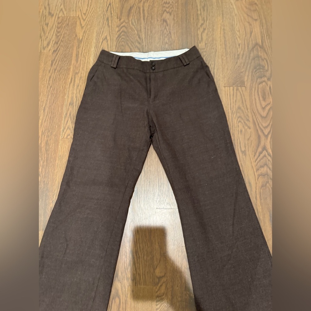 Women’s Brown Wool Blend Dress Pants Slim Fit Tailored Career wide leg M - Picture 7 of 8